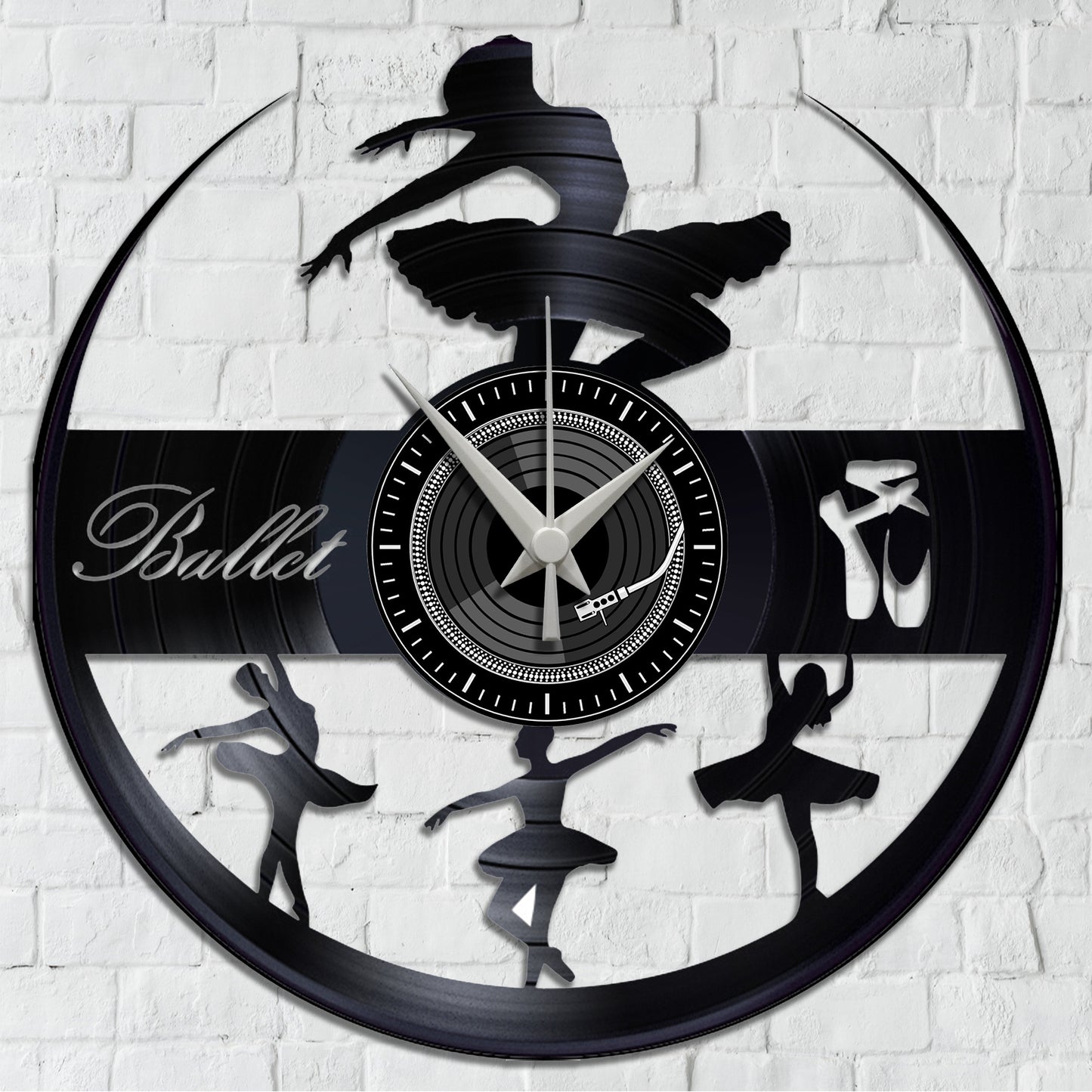 Orologio da Parete su Disco in Vinile da 33 Giri Realizzato a Mano - BALLERINE -