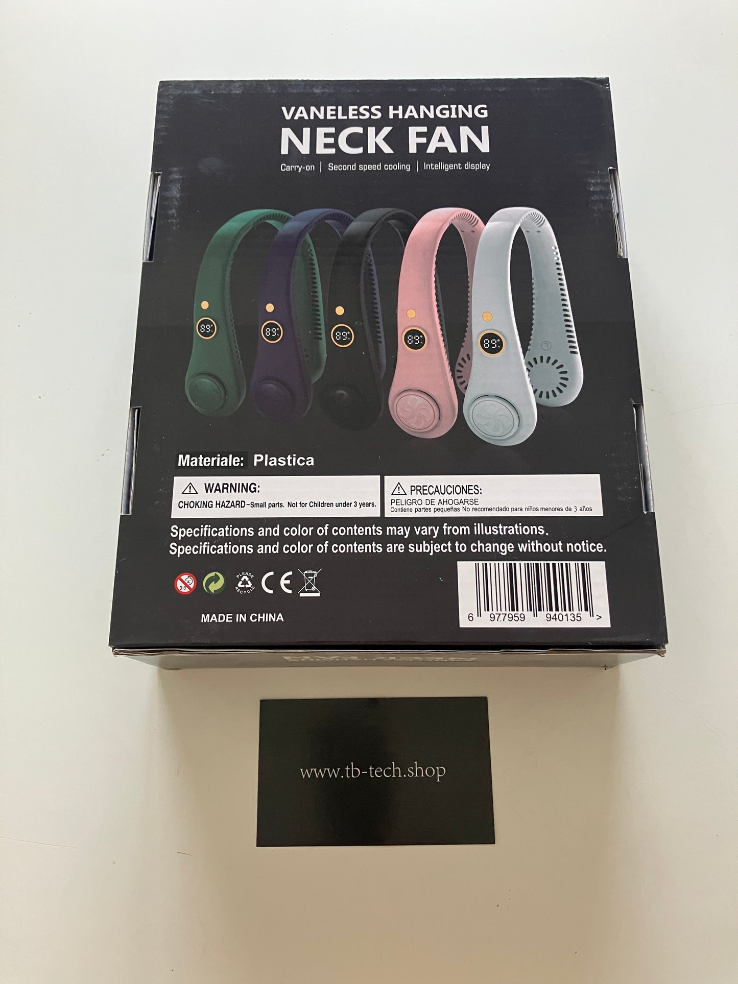- Ventilatore da Collo Portatile USB Ricaricabile 5 Velocità Mani Libere - Rosa