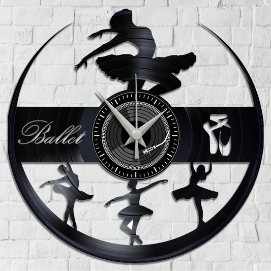 Orologio da Parete su Disco in Vinile da 33 Giri Realizzato a Mano - BALLERINE -