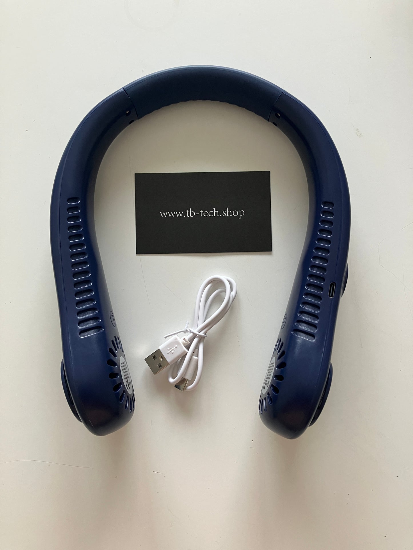 - Ventilatore Indossabile da Collo Portatile USB 5 Velocità - Blu