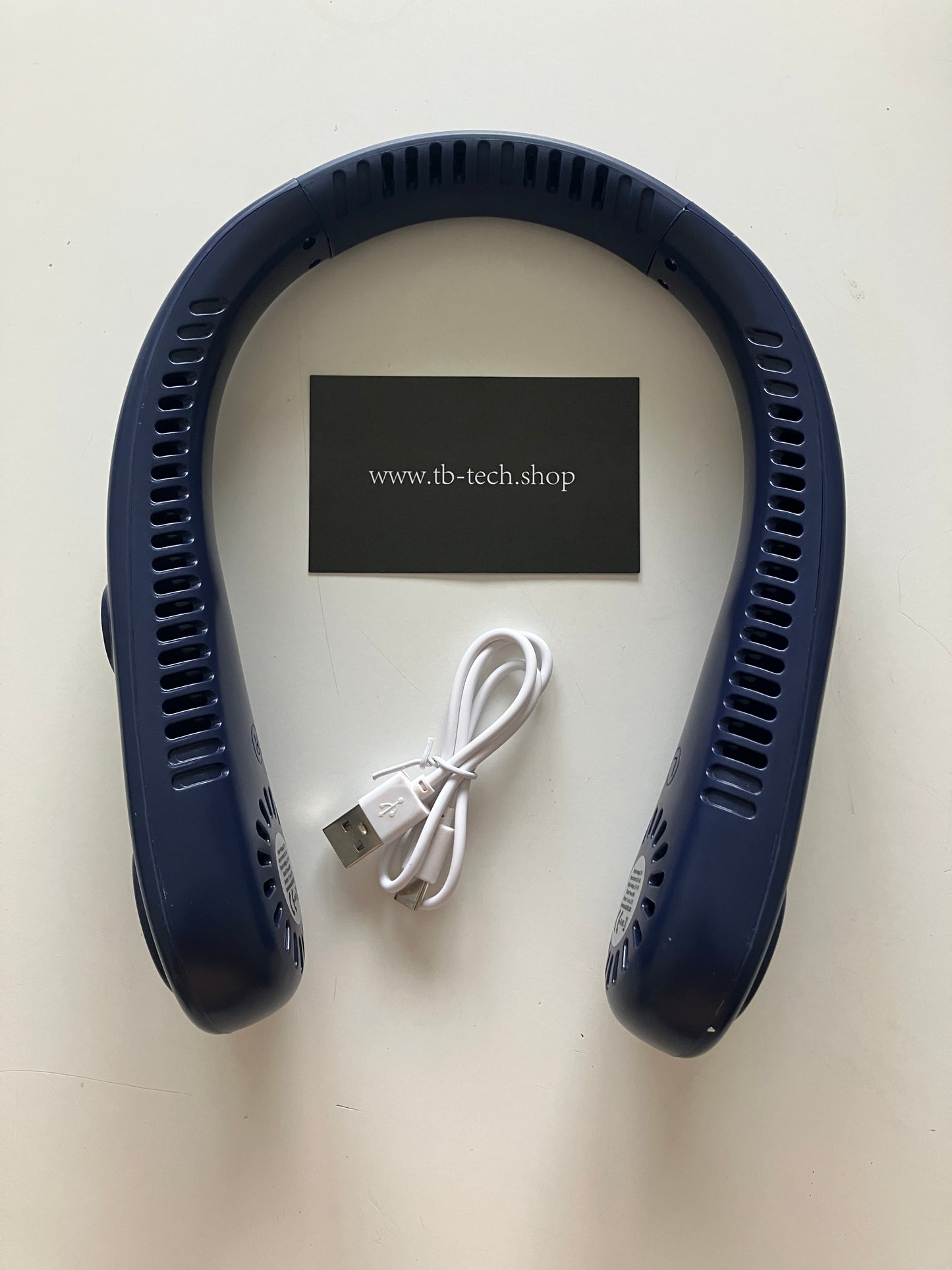 - Ventilatore Indossabile da Collo Portatile USB 5 Velocità - Blu