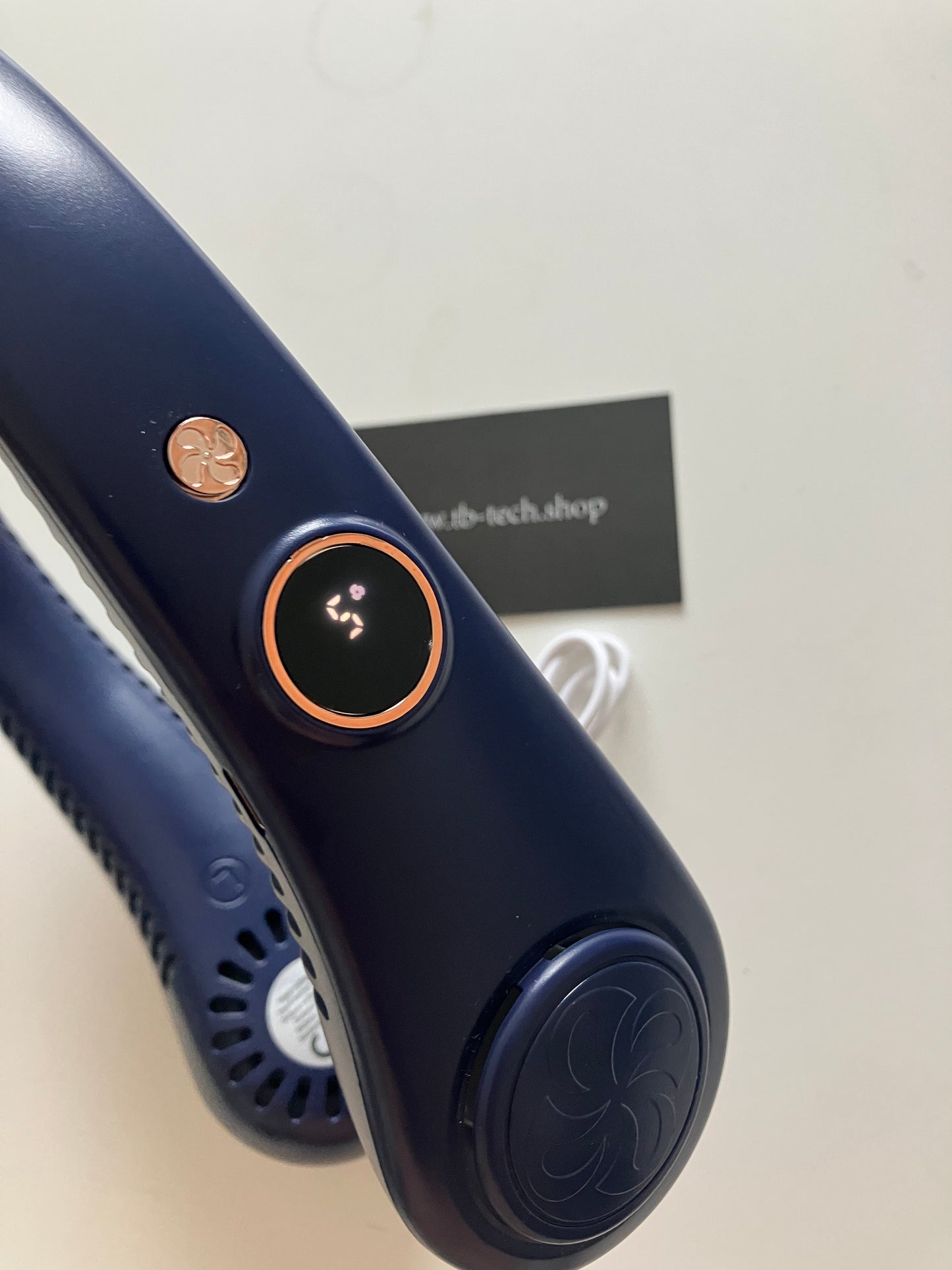 - Ventilatore Indossabile da Collo Portatile USB 5 Velocità - Blu