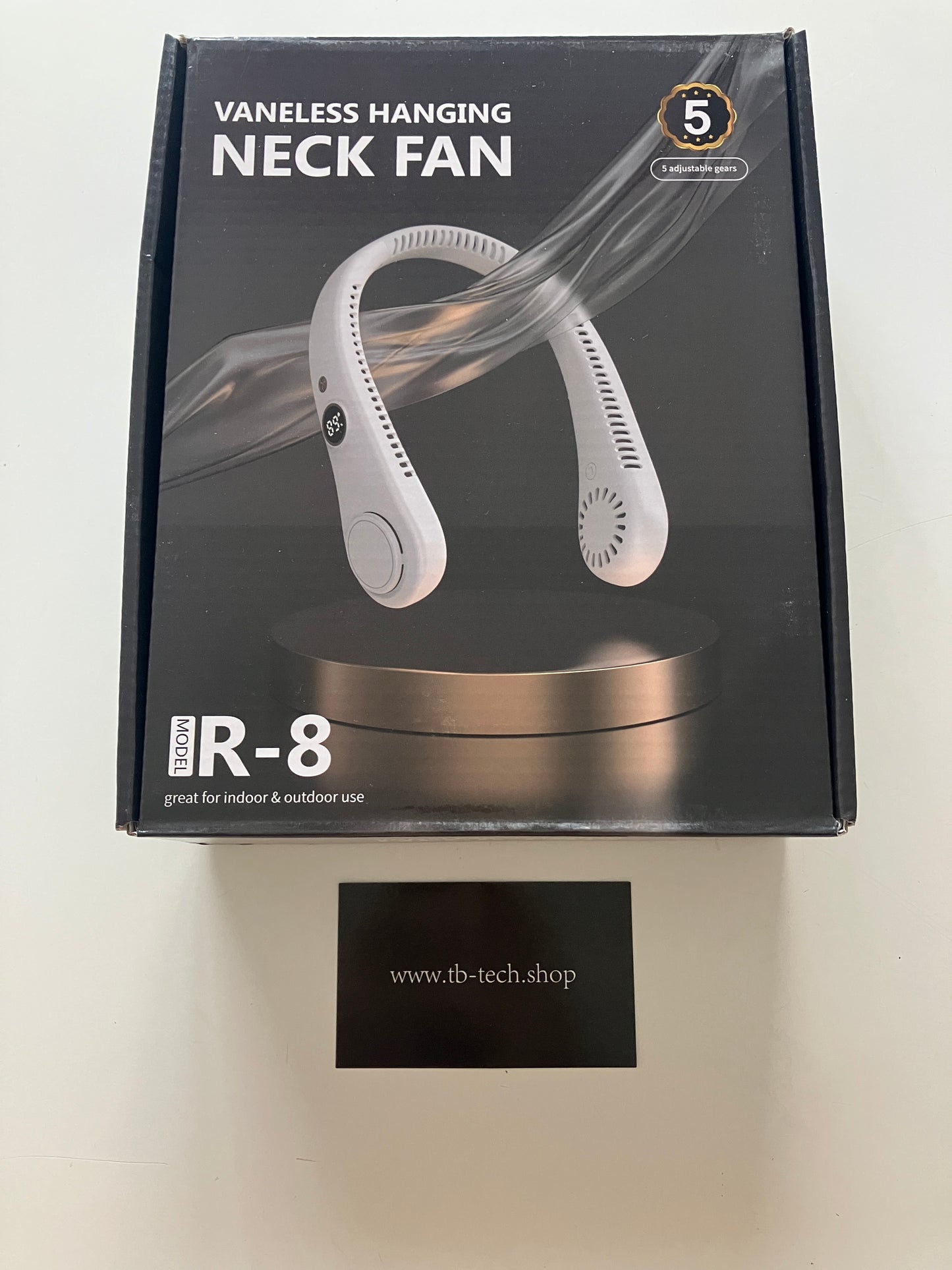 - Ventilatore Indossabile da Collo Portatile USB 5 Velocità - Blu