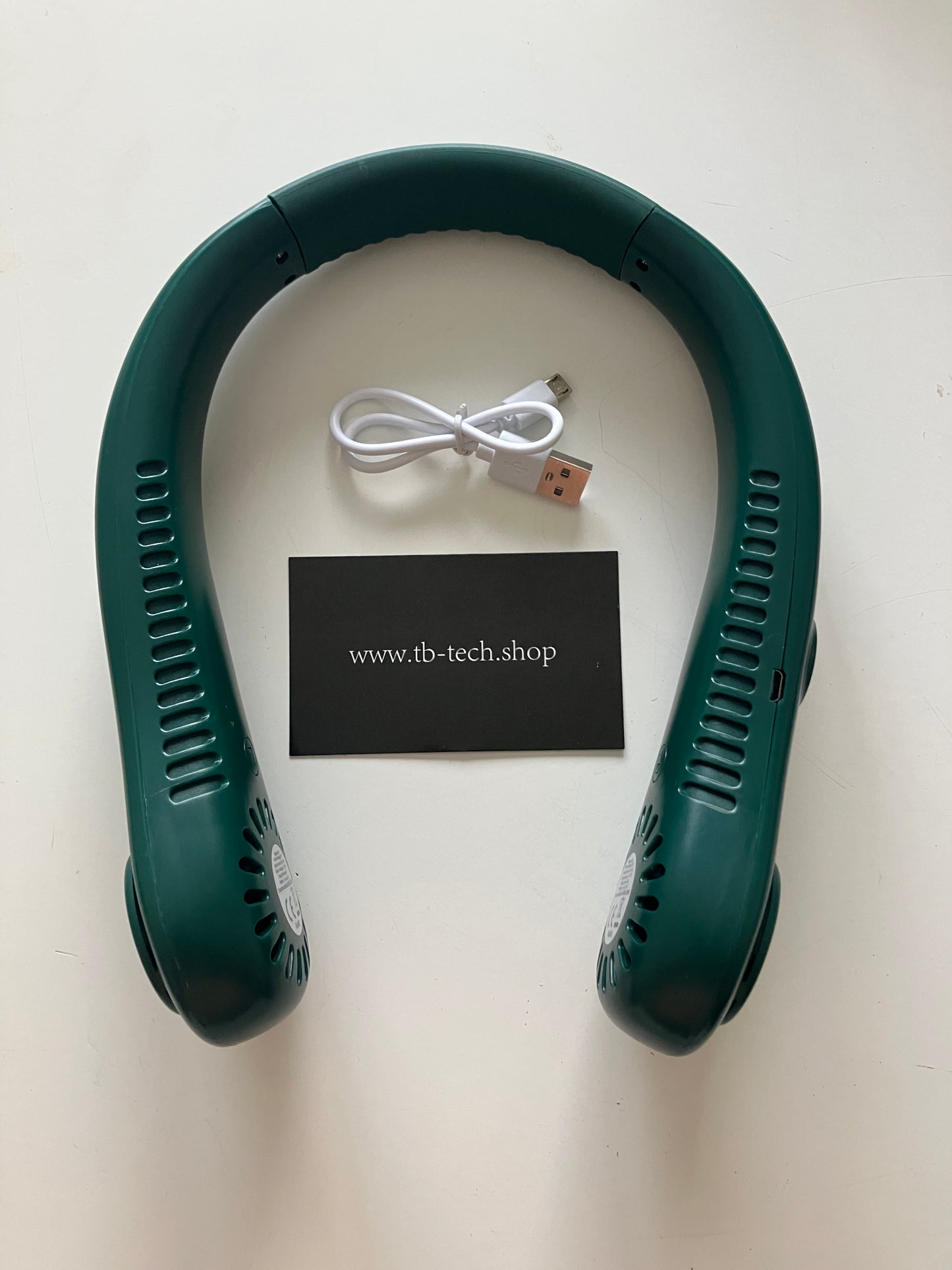 - Ventilatore Indossabile da Collo Portatile USB 5 Velocità - Verde