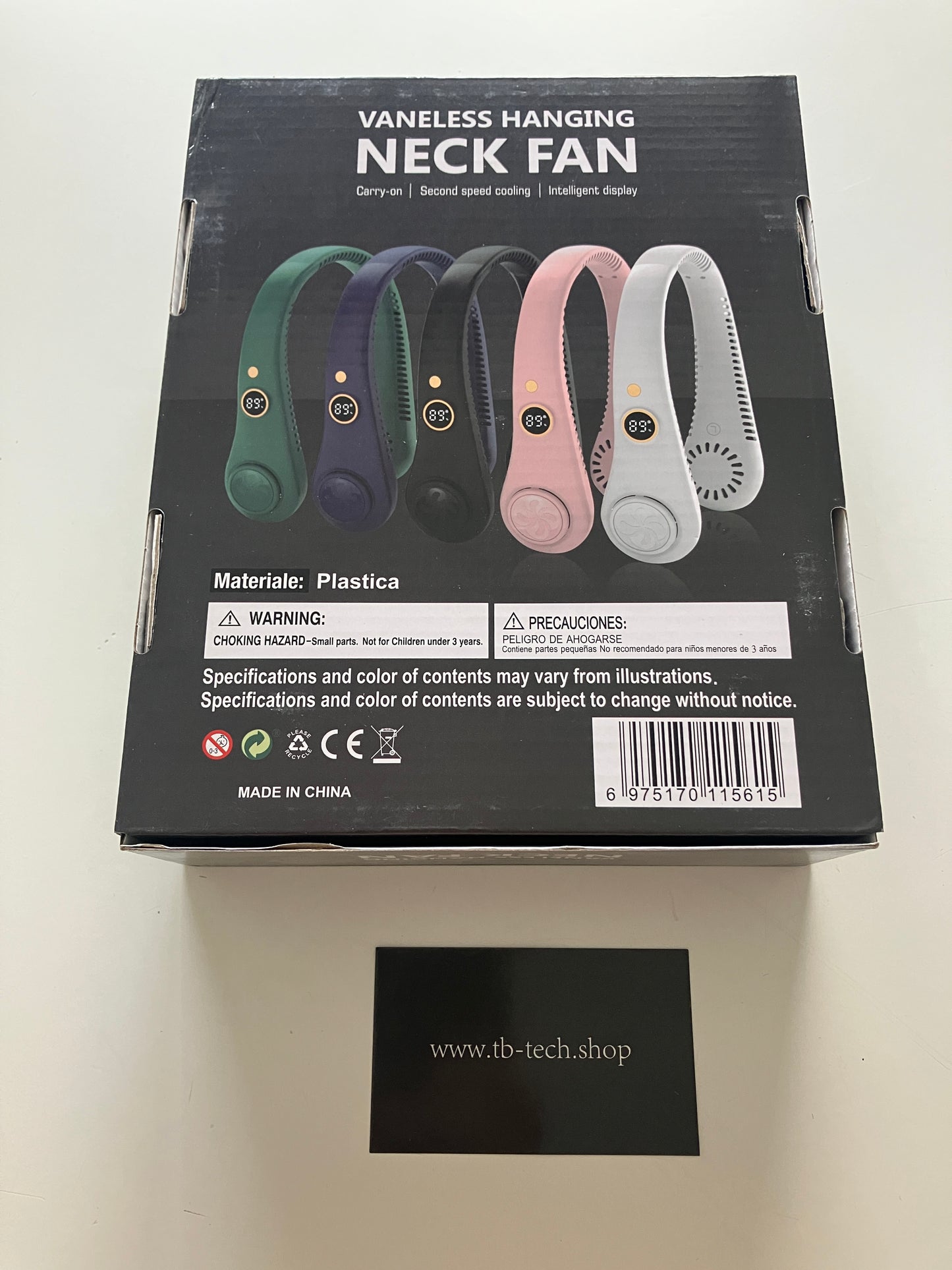 - Ventilatore Indossabile da Collo Portatile USB 5 Velocità - Verde
