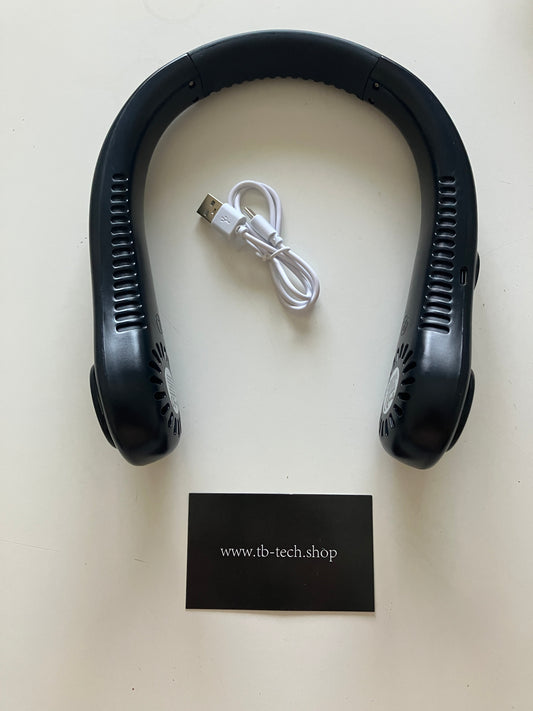 - Mini Ventilatore da Collo Portatile 5 Velocità USB Ricaricabile - Nero