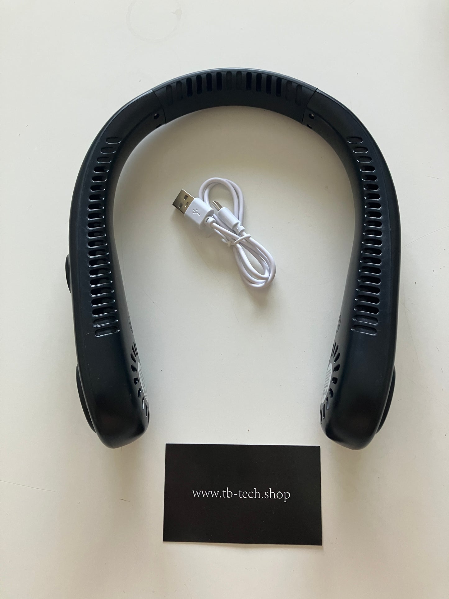 - Mini Ventilatore da Collo Portatile 5 Velocità USB Ricaricabile - Nero