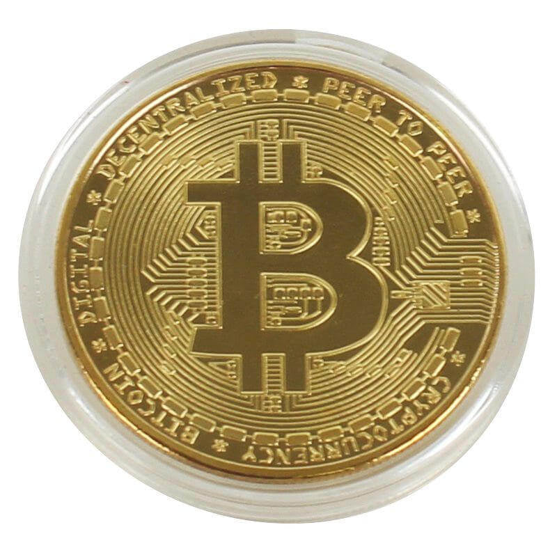 - MONETA Bitcoin BTC da collezione / commemorazione in metallo color Oro - NUOVA