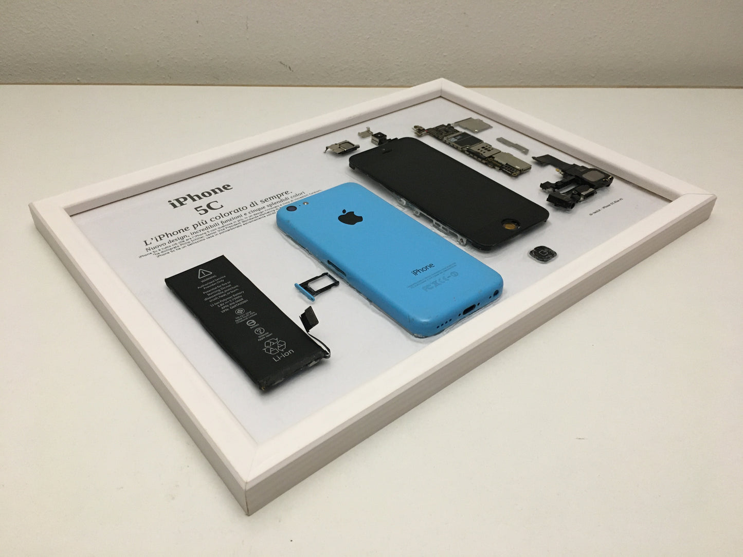 iPhone 5C Blue A1532 Disassemblato e Incorniciato Teardown - BASIC