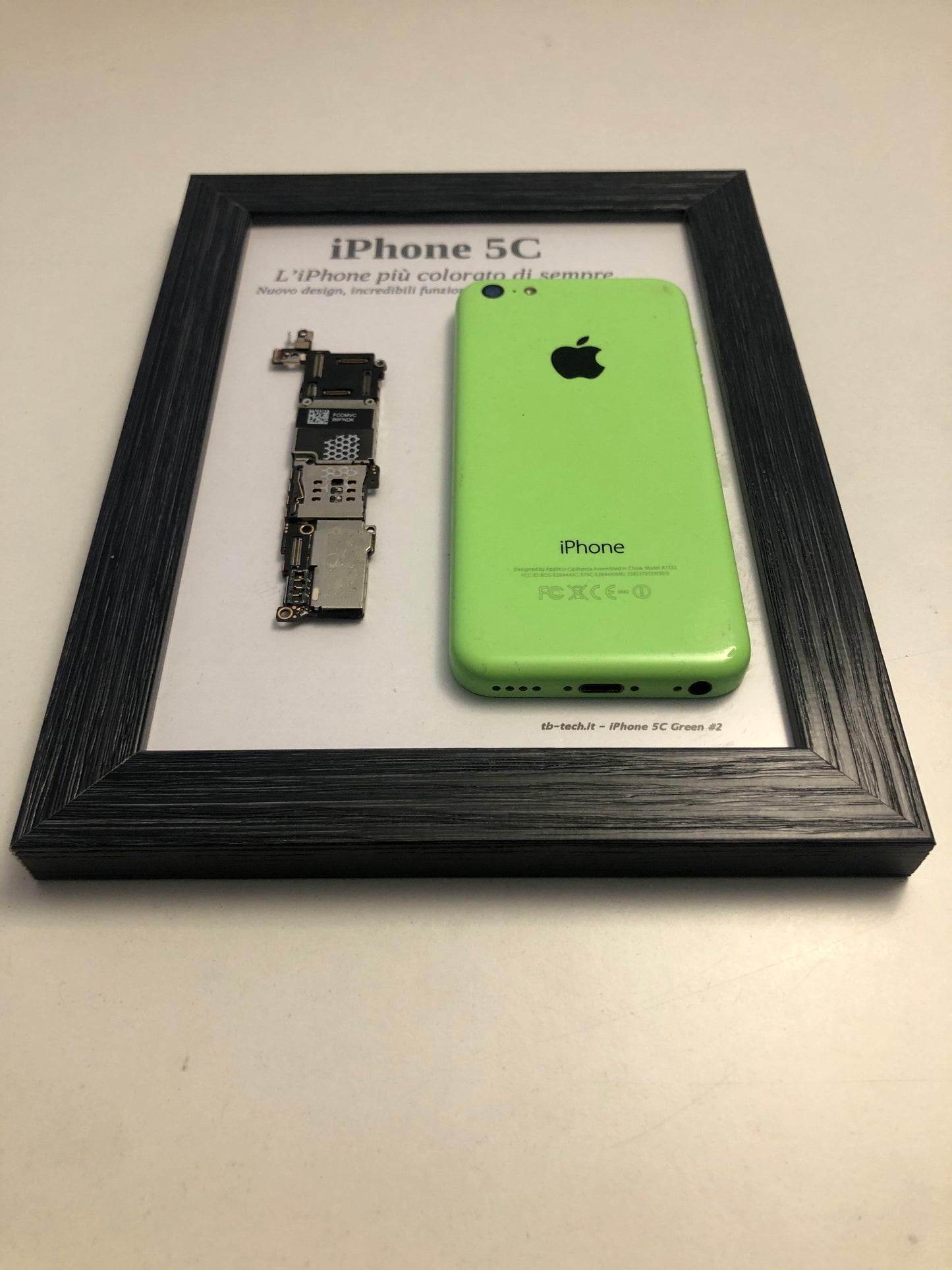 iPhone 5C Green A1532 Disassemblato e Incorniciato Teardown - ESSENTIAL