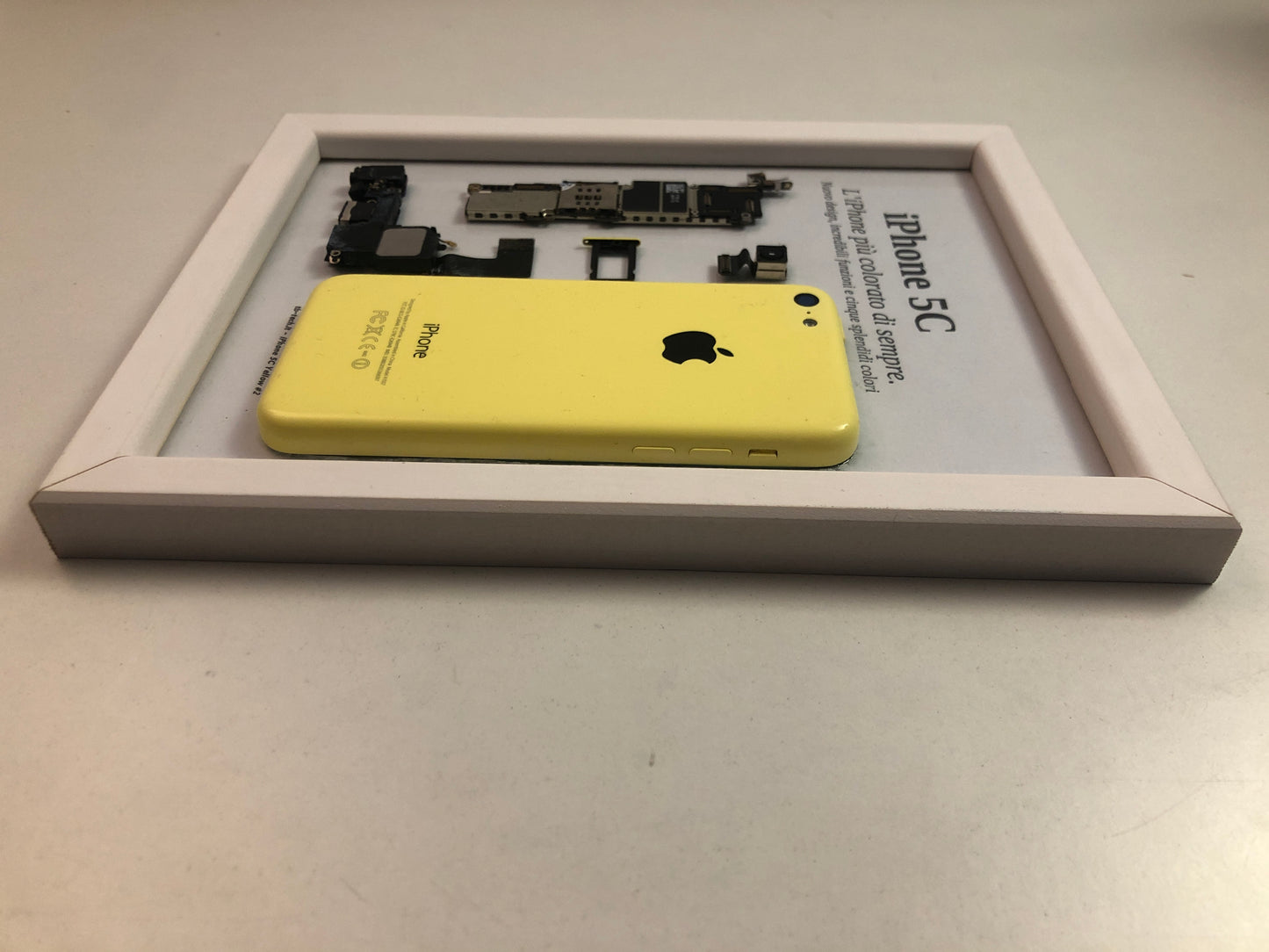 iPhone 5C Yellow A1507 Disassemblato e Incorniciato Teardown - ESSENTIAL-BASE