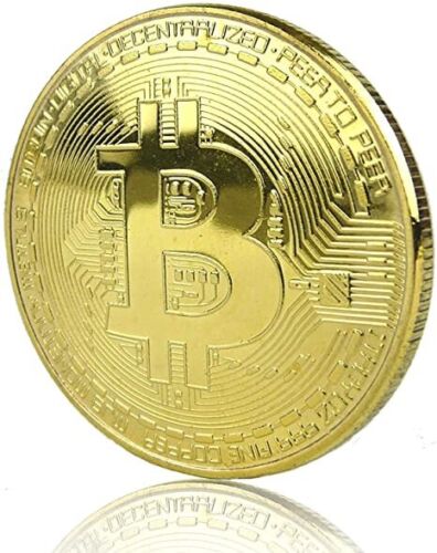 - MONETA Bitcoin BTC da collezione / commemorazione in metallo color Oro - NUOVA